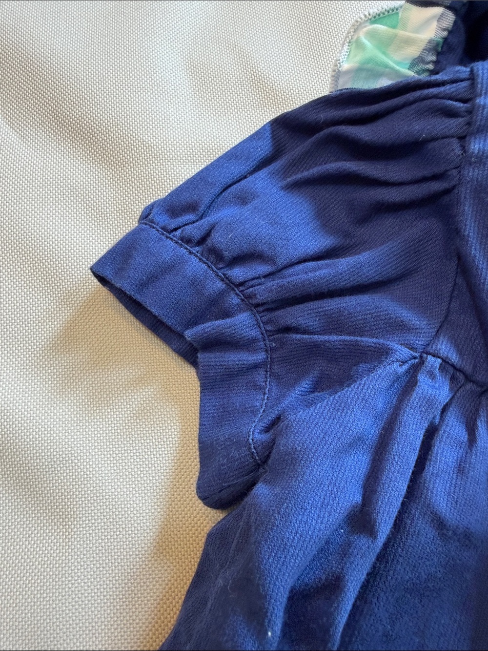 Smocktions Navy Blue Ruffle-Yoke Casual Dress for Babies - Picture 7 of 8
